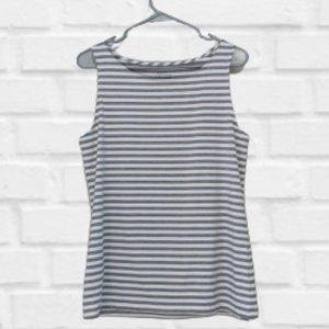 Striped White Grey Tank Sleeveless Top